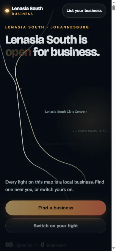 Lenasia South Business on a phone