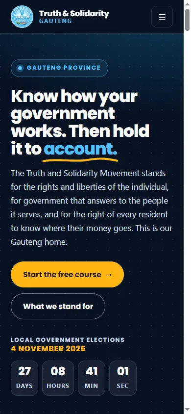 TRUTH Gauteng on a phone